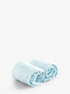 Online Next 2 Pack Blue 100% Cotton Jersey Baby Fitted Sheets