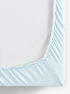 Online Next 2 Pack Blue 100% Cotton Jersey Baby Fitted Sheets