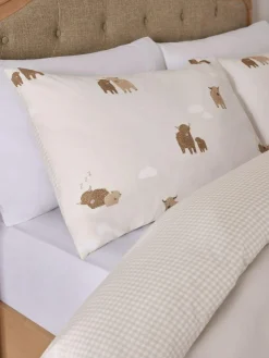Next 2 Pack Natural Hamish the Highland Cow Reversible Duvet Cover and Pillowcase Set^ Bedsets & Duvet Covers