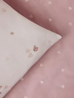 Next 2 Pack Natural Hearts Duvet Cover and Pillowcase Set^ Childrens Bedding|Bedsets & Duvet Covers