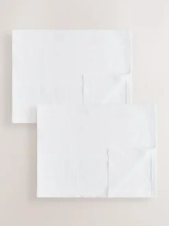 Online Next 2 Pack 100% Cotton Baby Cellular Blanket White