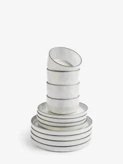 Next 12 Piece Light Grey Cloud Dinner Set^ Dinner Sets & Pasta Bowls