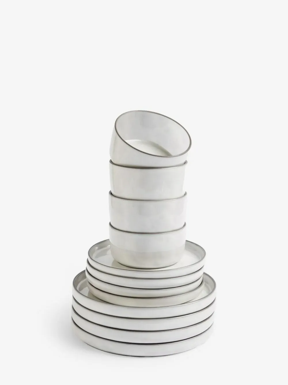 Next 12 Piece Light Grey Cloud Dinner Set^ Dinner Sets & Pasta Bowls
