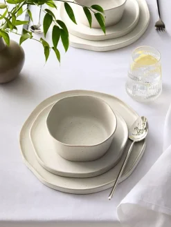New Next 12 Piece Mist White Lana Dinner Set