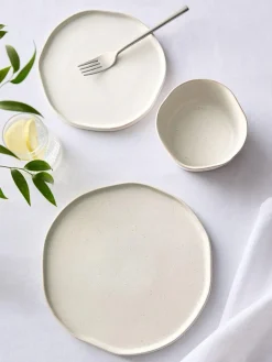 New Next 12 Piece Mist White Lana Dinner Set