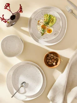 Online Next 12 Piece Natural Amira Speckle Dinner Set