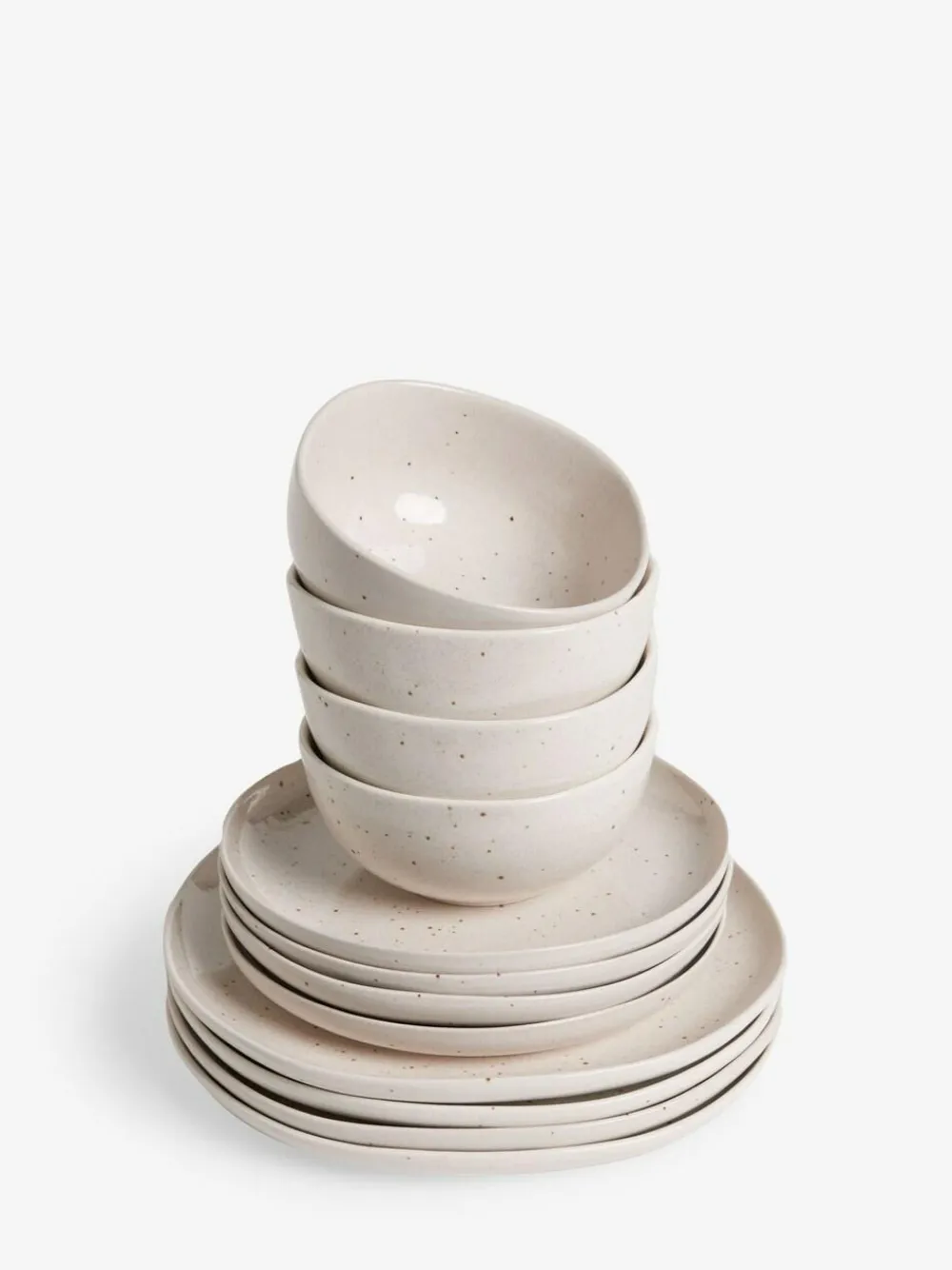 Online Next 12 Piece Natural Amira Speckle Dinner Set