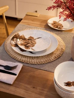 Next 12 Piece Natural Hamish The Highland Cow Dinner Set