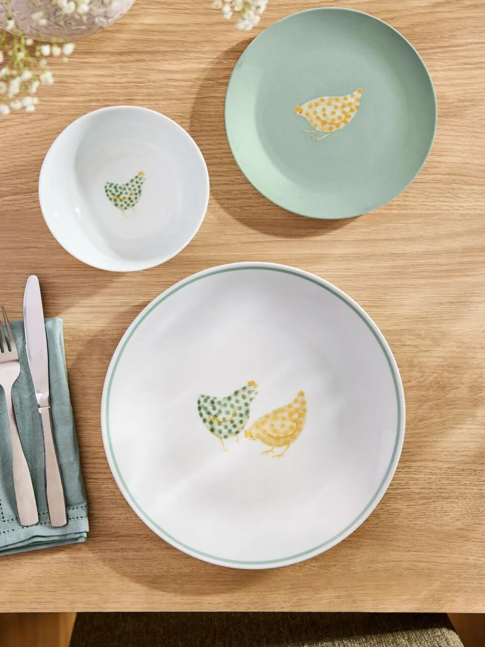 Sale Next 12 Piece Sage Green Chicken Dinner Set