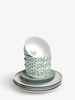 Sale Next 12 Piece Sage Green Chicken Dinner Set