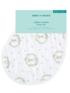 Outlet Aden + Anais Pink Baby Essentials Bunnies 100% Cotton Muslin Burpy Bib