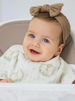 Outlet Aden + Anais Pink Baby Essentials Bunnies 100% Cotton Muslin Burpy Bib