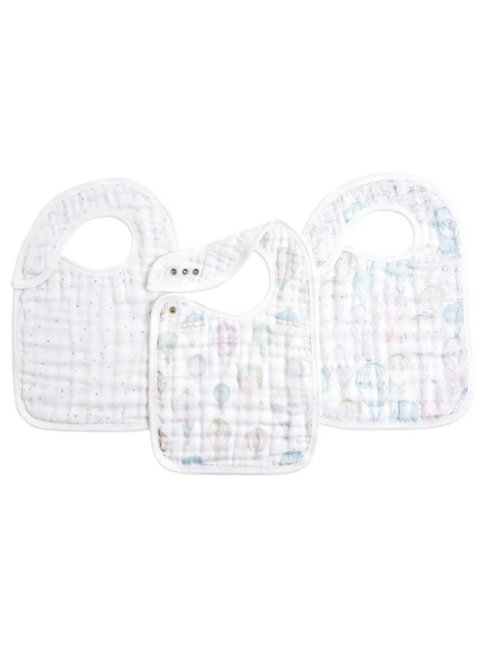 Aden + Anais Pink Cotton Muslin Snap Bibs 3 Pack^ Bibs