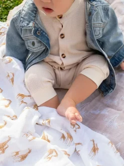 Aden + Anais White Large Blankets 100% Cotton Safari Dream Muslins 4 Pack^ Unisex|Newborn Accessories