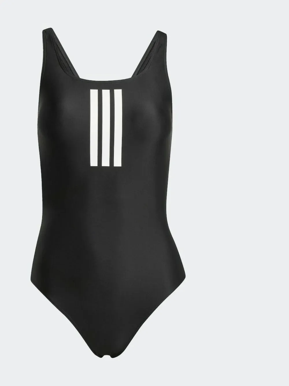 New adidas Black 3 Stripe V Back Swimsuit