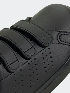 New adidas Advantage Base 2.0 Hook and Loop Kids Trainers Black