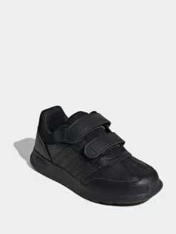 adidas Black Chrome Tensaur Switch Hook and Loop Kids Trainers^BOY School Shoes|Boys Shoes