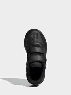 adidas Black Chrome Tensaur Switch Hook and Loop Kids Trainers^BOY School Shoes|Boys Shoes