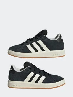 Clearance adidas Black Grand Court 00s Suede Lace Kids Trainers