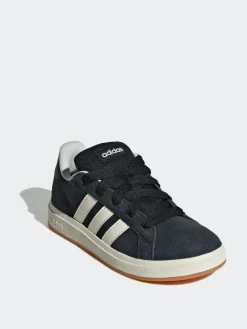Clearance adidas Black Grand Court 00s Suede Lace Kids Trainers