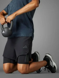 adidas Black 2-in-1 Shorts^ Shorts