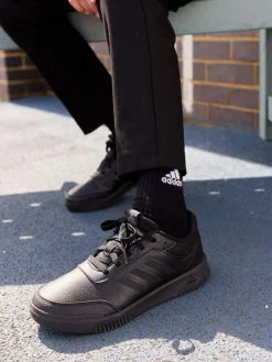 adidas Black Lace Up Tensaur Kids Trainers^BOY School Shoes|Boys Shoes