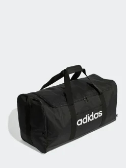 adidas Black Large Linear Duffel Bag