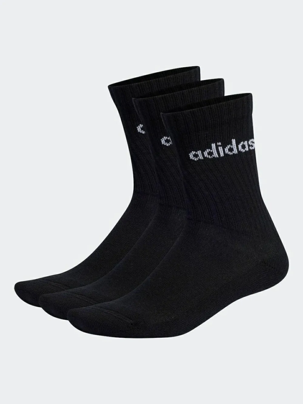 adidas Black Linear Crew Cushioned Socks 3 Pack^Women Socks & Tights