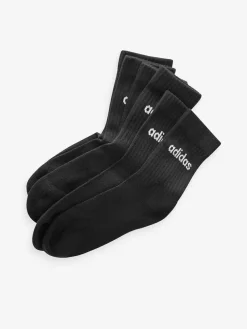 adidas Black Linear Crew Cushioned Socks 3 Pack^Women Socks & Tights