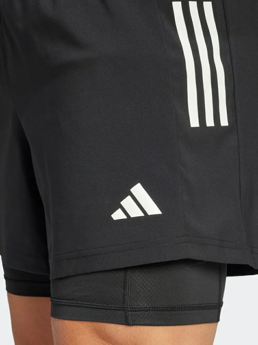 adidas Black Own the Run CLIMACOOL 2-in-1 Shorts^ Shorts