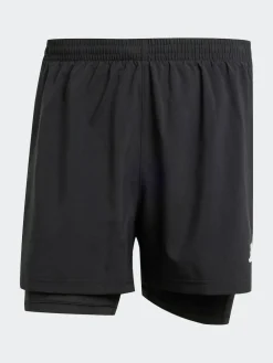 adidas Black Own the Run CLIMACOOL 2-in-1 Shorts^ Shorts