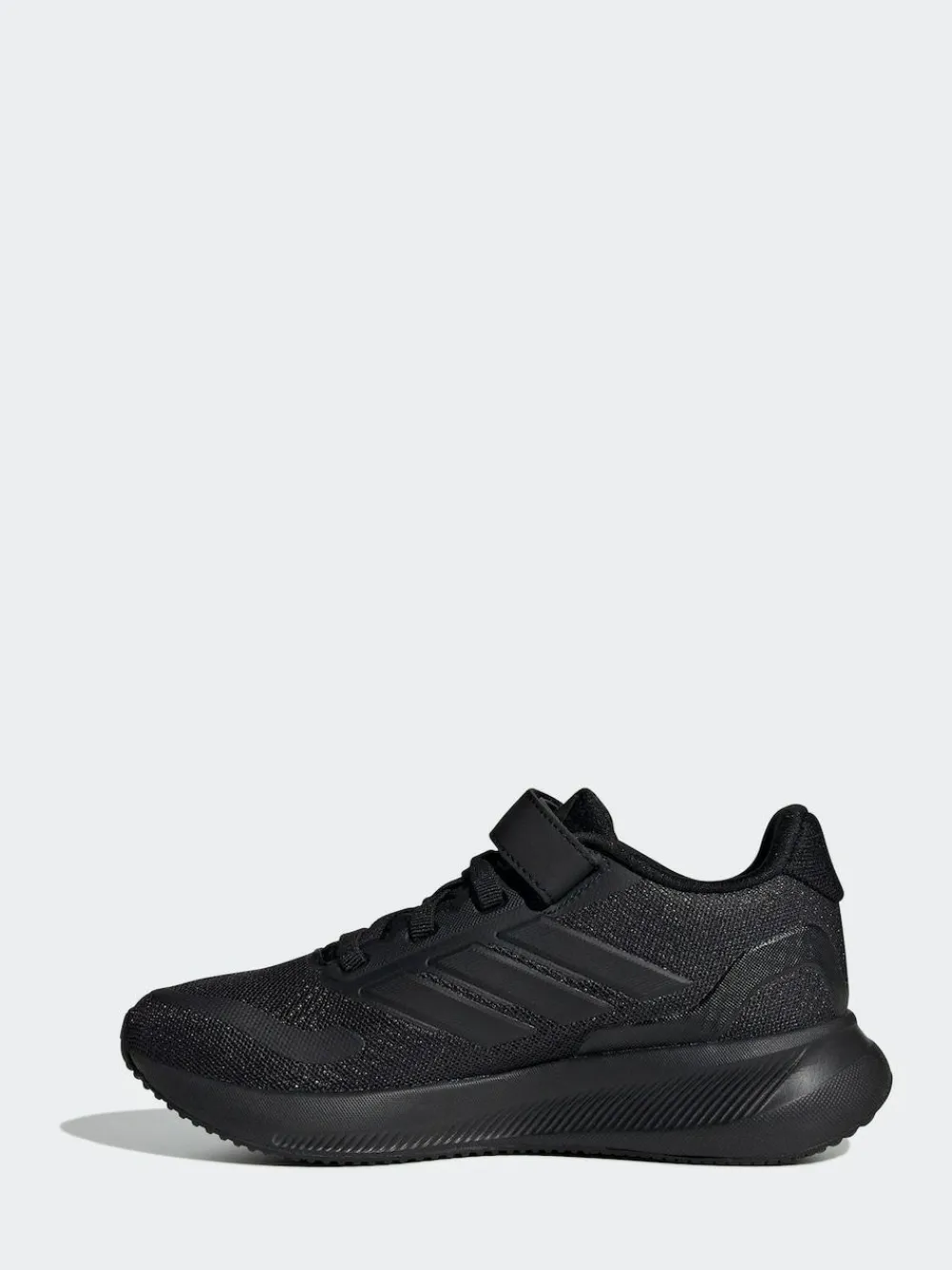 adidas Black Runfalcon 5 Elastic Lace Running Kids Trainers