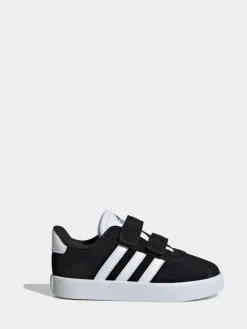 New adidas Black VL Court 3.0 Hook and Loop Infant Trainers