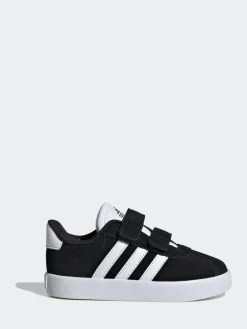 New adidas Black VL Court 3.0 Hook and Loop Infant Trainers