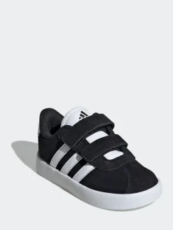 New adidas Black VL Court 3.0 Hook and Loop Infant Trainers