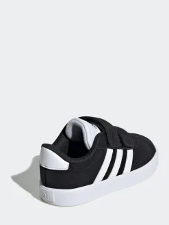 New adidas Black VL Court 3.0 Hook and Loop Infant Trainers
