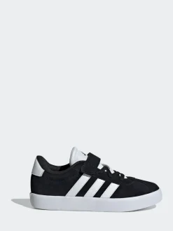 adidas Black VL Court 3.0 Hook and Loop Kids Trainers^BOY Sneakers|Sneakers