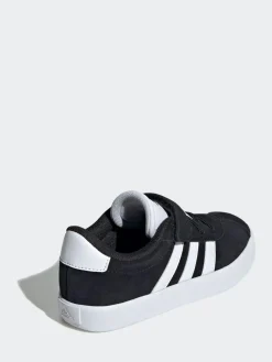adidas Black VL Court 3.0 Hook and Loop Kids Trainers^BOY Sneakers|Sneakers