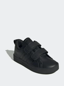 adidas Black VS Pace 2.0 Hook and Loop Kids Trainers