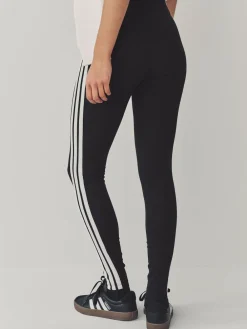 Sale adidas Black White Essentials 3-Stripes Cotton Leggings