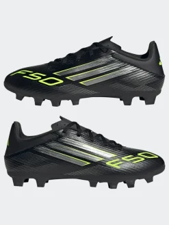 adidas Black/Grey Adult F50 Club Firm/Multi Ground Boots^ Soccer Cleats