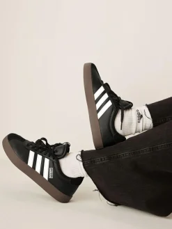 Clearance adidas VL Court 3.0 Kids Trainers Black/Tan