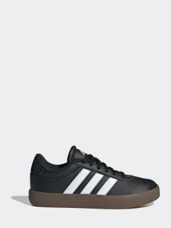 Clearance adidas VL Court 3.0 Kids Trainers Black/Tan