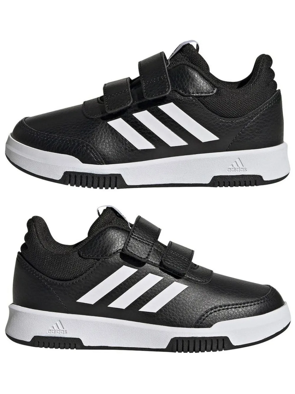 adidas Black/White Hook and Loop Tensaur Kids Trainers^BOY Sneakers|Sneakers