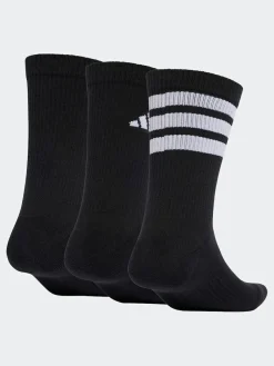 New adidas Logo Socks 3 Pack Black/White