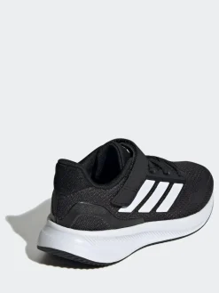adidas Black/White Runfalcon 5 Elastic Lace Running Kids Trainers^BOY Sneakers|Sneakers