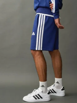 adidas Blue Essential 3-Stripes French Terry Shorts^ Shorts