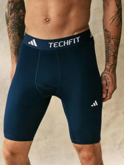 Sale adidas TECHFIT Compression Training Short Tights Blue