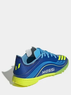 adidas Blue/Yellow Kids F50 Messi League Turf Boots^ Soccer Cleats