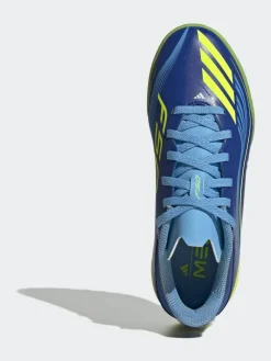 adidas Blue/Yellow Kids F50 Messi League Turf Boots^ Soccer Cleats